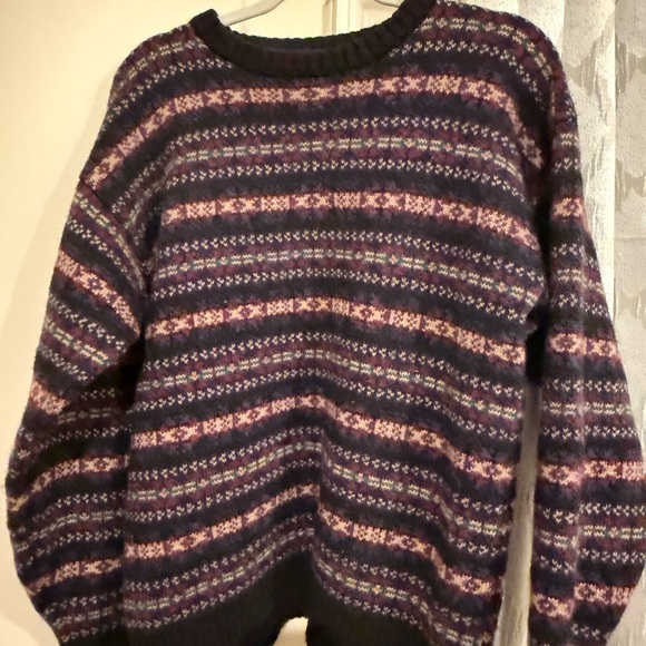 Ralph Lauren Sweaters - Vintage Polo Fair Isle Knit Sweater - Black and Pink
